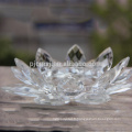 Meilleure vente durable en utilisant cristal verre lotus fleur forme bougeoir en verre pour centres de la maison